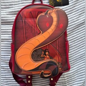 NWT Aladdin: Jasmine and serpent Jafar loungefly backpack